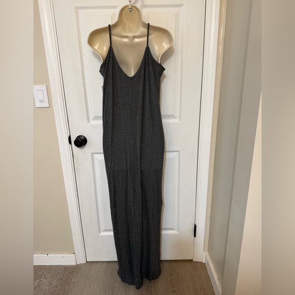 NWT Abound Dark Gray Sleeveless V-Neck Maxi Dress Soft Stretch Lounge S - Picture 5 of 6